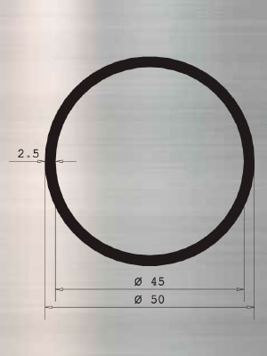 SM07003 - Perfil pasamanos aluminio inoxidable