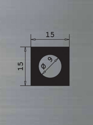 SM07012 - Perfil barra aluminio inoxidable 15x15