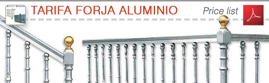 Tarifa de precios Forja Aluminio