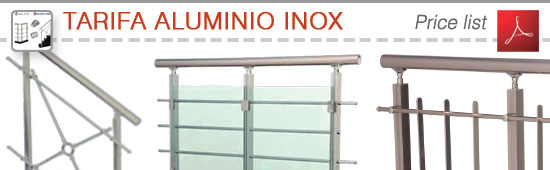 Tarifa de precios Aluminio Inox